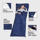 Schlafsack Mikrofaser mit Reißverschluss Leicht & Dünn Atmungsaktiv 230 x 105 cm-3