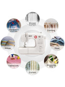 HEAO Nähmaschine 30 integrierte Stiche 11 Nähfüße Staubschutzhaube mit Fußpedal-5