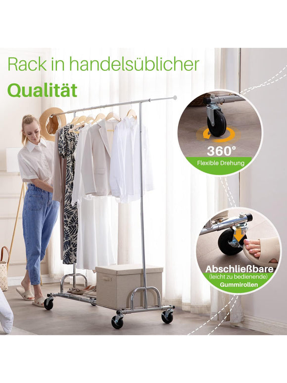 HOKEEPER Kleiderständer mit Einlegeböden Kleiderstange auf Rädern bis 204 kg