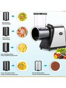 Nictemaw Gemüseschneider Gemüsehobel Elektrisch Edelstahl 250W L-Size 5 Klingen-5