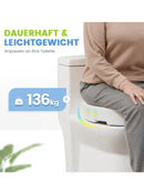 HEAO Toilettensitzerhöhung 10 cm WC Sitzerhöhung Rutschfest Klappbar Weiß-3