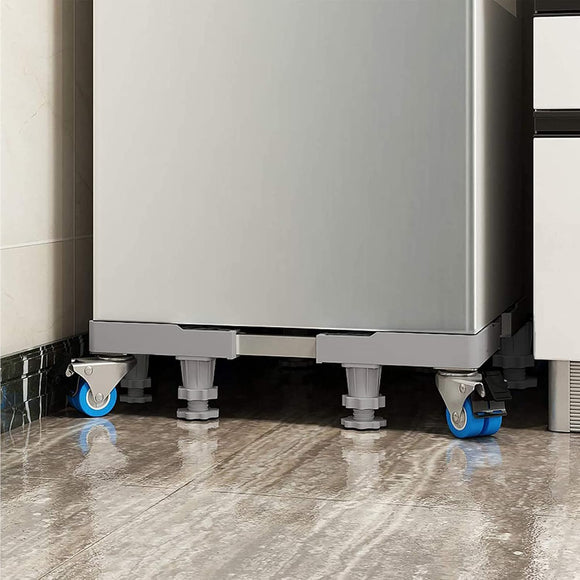 NIUXX Waschmaschine Sockel Untergestell mit 8 Füßen+4 Räder 42-66cm verstellbar