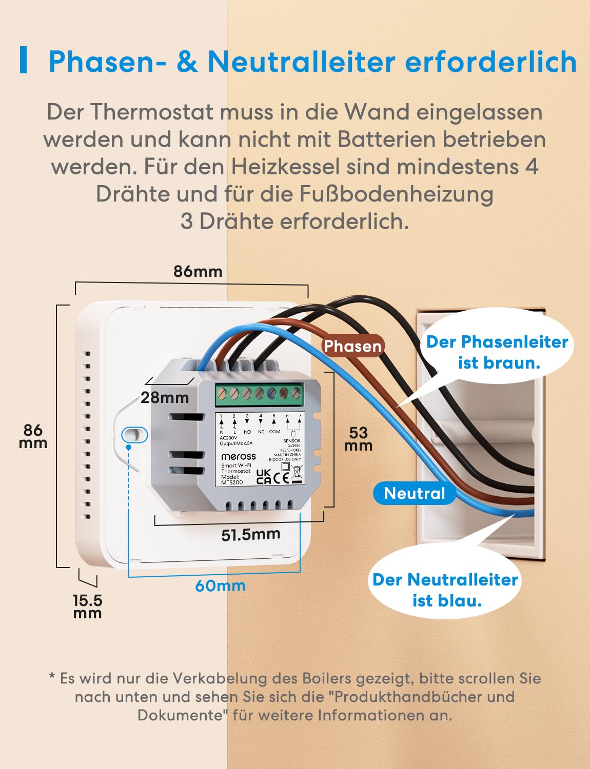 Meross Smart Boiler WLAN Heizungsthermostat MTS200 Apple Google I15214