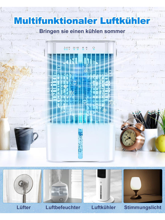 Mobile Klimaanlage 4 in 1 Energiesparend Mini Luftkühler LED 1200 ml 3 Stufen