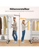 HOKEEPER Doppelter Kleiderständer auf Rollen Kleiderstange 3-in-1 bis 283 kg-4