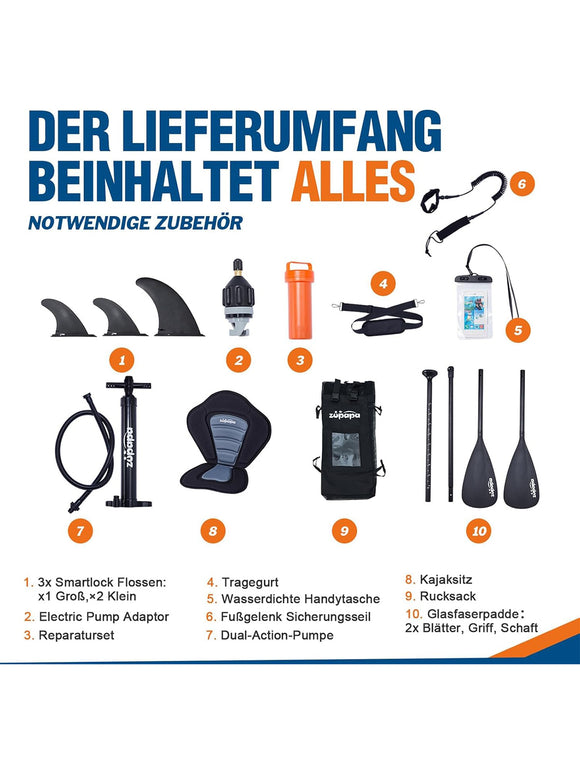 Aufblasbares Stand Up Paddle Board mit Kajak Sitz SUP Board Set 320 cm Zubehör