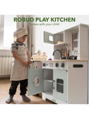 ROBUD Kinderküche Spielküchenset aus Holz für Kinder Zubehör Pfannen Wasserhahn-6