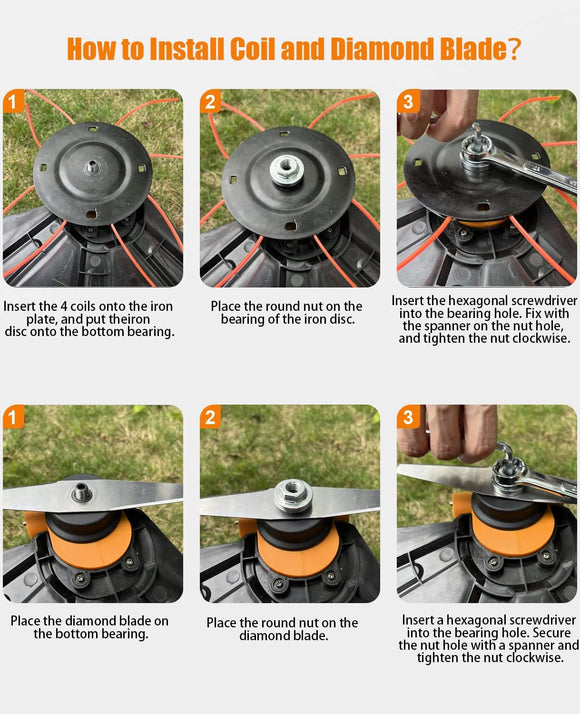 21V Akku Rasentrimmer Freischneider Bürstenlos 2x Akku Teleskoprohr Verstellbar