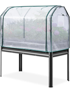 KING BIRD Hochbeet aus Metall Pflanzkasten Blumenbett Frühbeet 120x60x137 cm