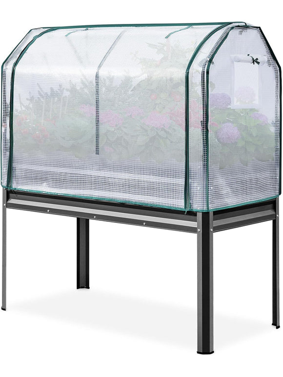 KING BIRD Hochbeet aus Metall Pflanzkasten Blumenbett Frühbeet 120x60x137 cm