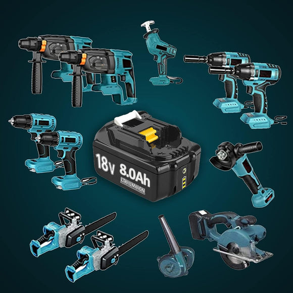 2x Ersatzakku Kompatibel mit Makita 18V Akku 8,0ah 8000mAh Li-ion für Werkzeuge