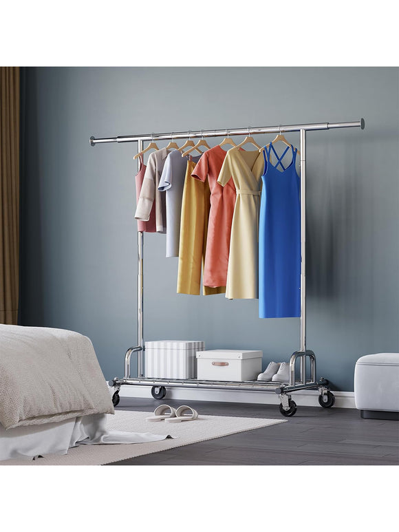 HOKEEPER Kleiderständer mit Einlegeböden Kleiderstange auf Rädern bis 204 kg