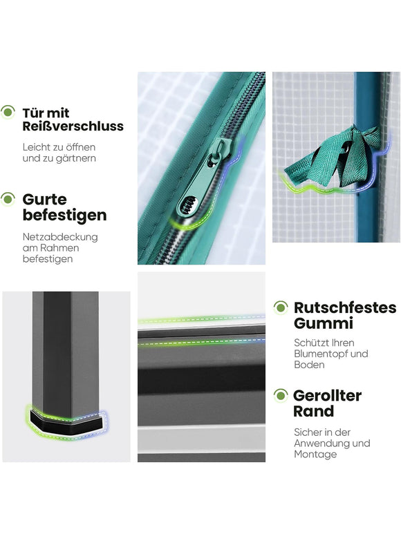 KING BIRD Hochbeet aus Metall Pflanzkasten Blumenbett Frühbeet 120x60x137 cm