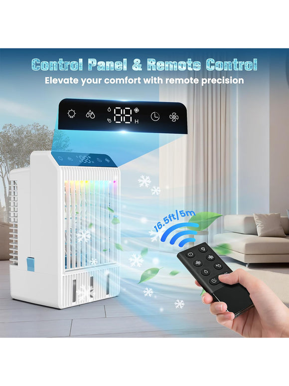 Mobile Klimaanlage 1000 ml Tank Leise Timerfunktion 4 Geschwindigkeiten LED