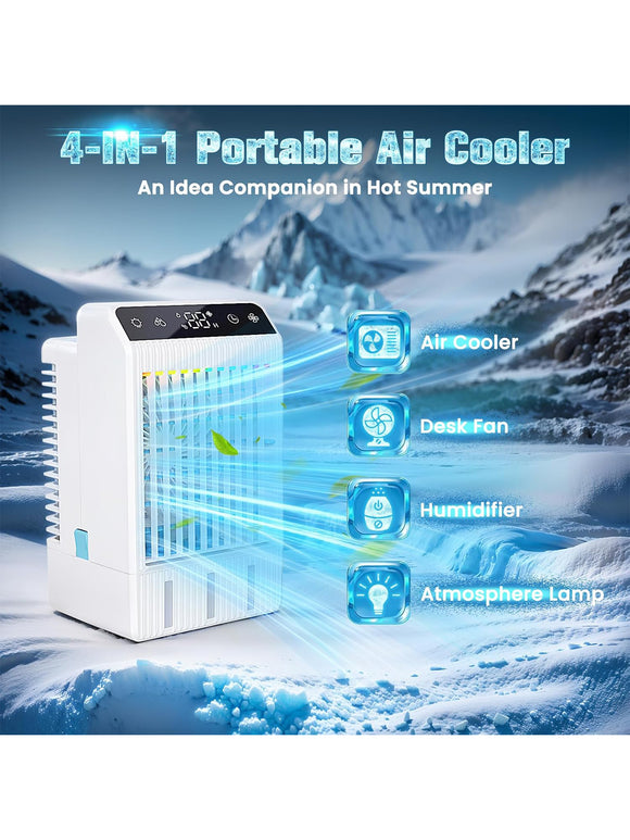 Mobile Klimaanlage 1000 ml Tank Leise Timerfunktion 4 Geschwindigkeiten LED