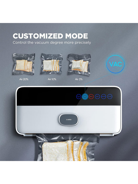 CalmDo Vakuumiergerät Vollautomatisch Vakuumierer 80Kpa mit Folienrolle CD-V001