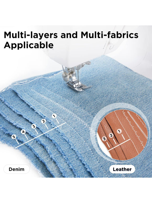 HEAO Nähmaschine 30 integrierte Stiche 11 Nähfüße Staubschutzhaube mit Fußpedal