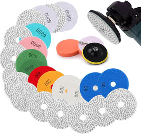 14-teilig Diamant Nass Schleifscheiben Polierscheiben Set 100mm M14 Stützteller