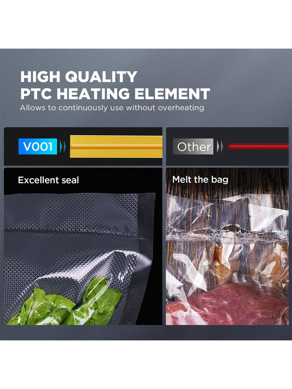 CalmDo Vakuumiergerät Vollautomatisch Vakuumierer 80Kpa mit Folienrolle CD-V001