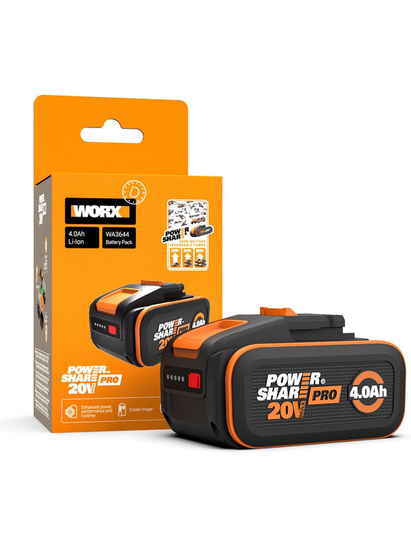WORX WA3644 Original PowerShare Pro Akku 20V - 4,0 Ah Li-Ion mit LED-Anzeige