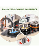 ROBUD Kinderküche Spielküchenset aus Holz für Kinder Zubehör Pfannen Wasserhahn-4