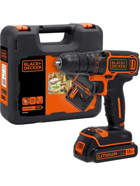 Black+Decker Akku-Bohrschrauber 18V BDCDC18K mit Akku und Ladegerät im Koffer