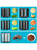 Nictemaw Gemüseschneider Gemüsehobel Elektrisch Edelstahl 250W L-Size 5 Klingen-6