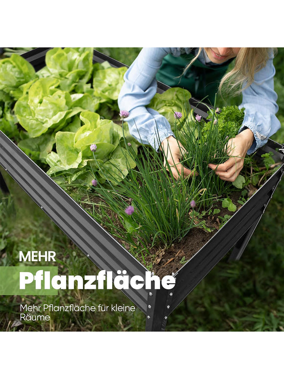 KING BIRD Hochbeet aus Metall Pflanzkasten Blumenbett Frühbeet 120x60x137 cm