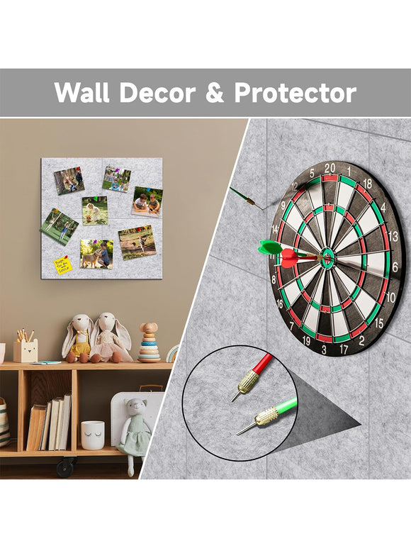 6x Filz-Pinnwand mit 60 Pins 12 mm dick Pinwand Korkwand Selbstklebend 30x30 cm