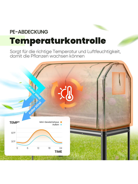 KING BIRD Hochbeet aus Metall Pflanzkasten Blumenbett Frühbeet 120x60x137 cm