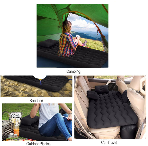 Automatraze Luftmatraze beflockt Oberfläche aufblasbar Autobett Reisen 128x70 cm