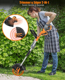 21V Akku Rasentrimmer Freischneider Bürstenlos 2x Akku Teleskoprohr Verstellbar-6