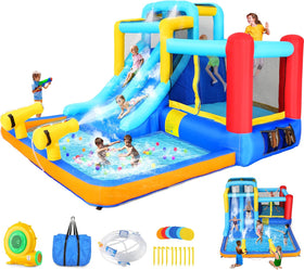 Aufblasbare Doppelrutschen-Wasserhüpfburg Kinder Springburg Rutsche mit Gebläse