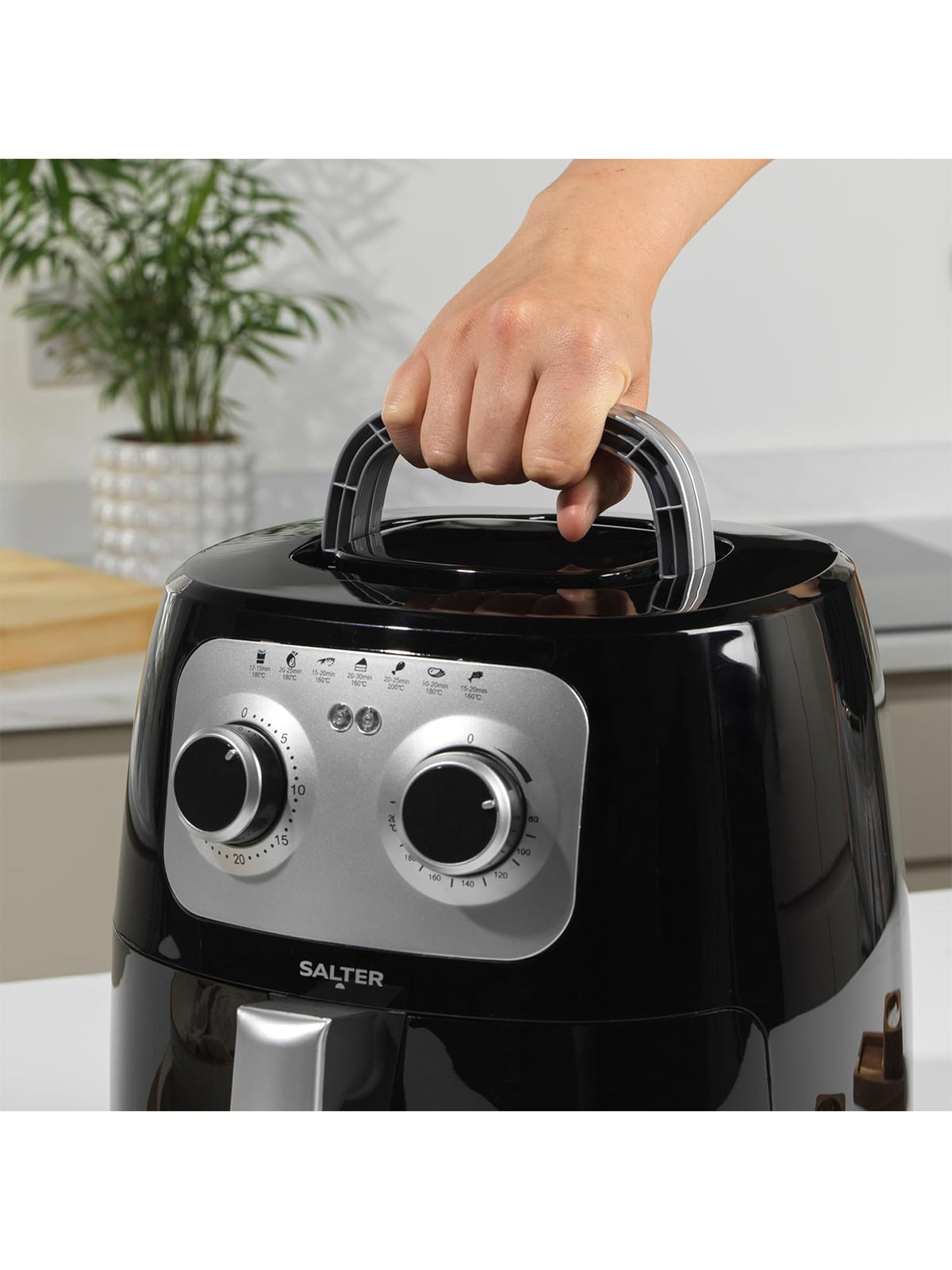 Salter Heißluftfritteuse 4,2 L Ölfreier Multikocher mit Timer Antihaft 1300 W