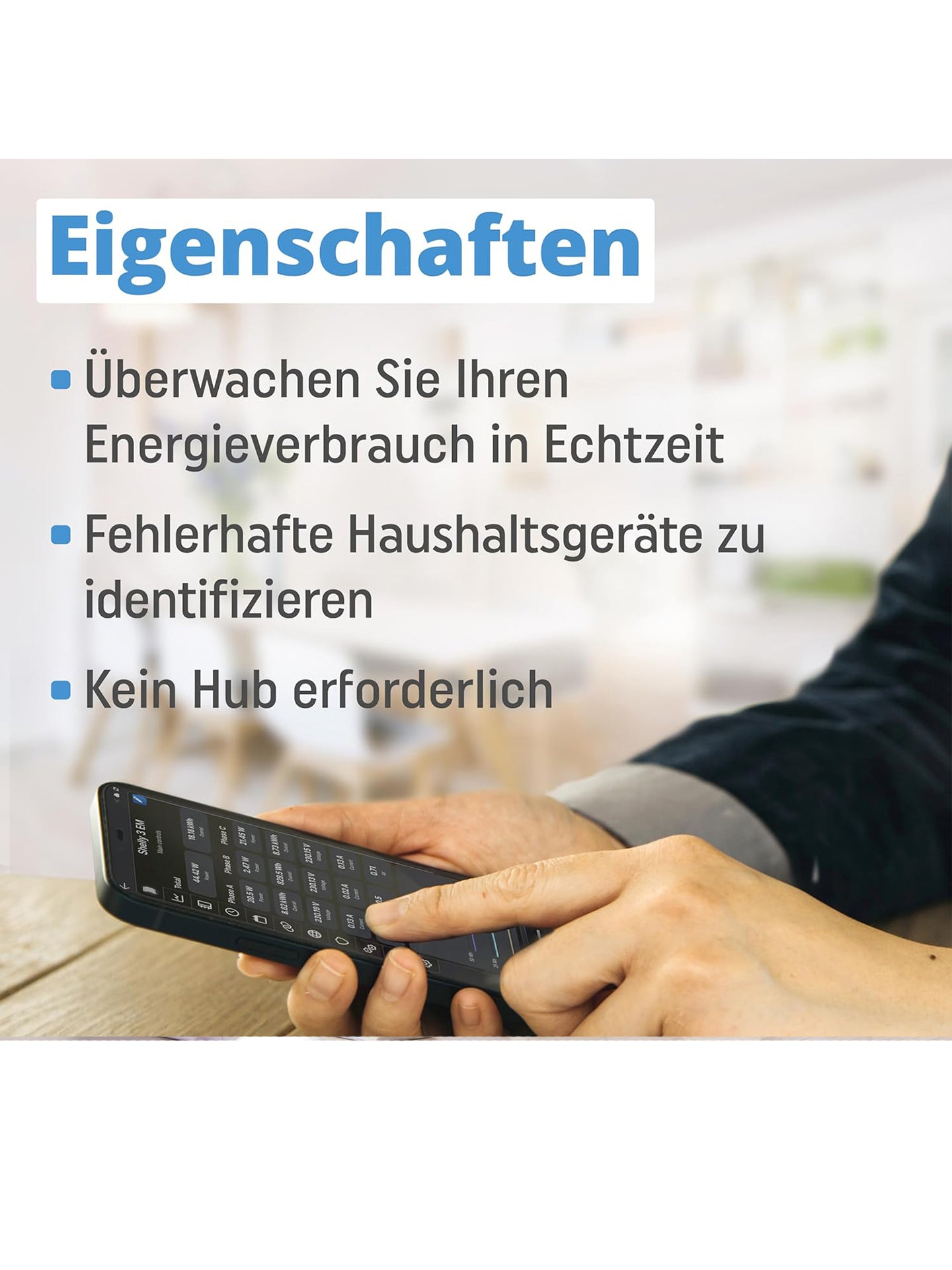 Shelly 3EM Wlan-gesteuerter 3 Kanal Relaisschalter Energiemessung Alexa Google