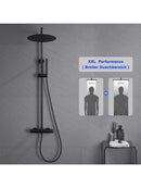 JOHO Thermostat Duschset Duschsystem mit XXL Regenduschkopf 30 cm Schwarz Rund-2