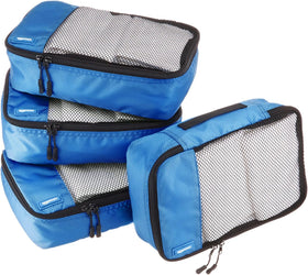 Amazon Basics 4 Stück Kleine Reisetaschen Outdoor Sport Reißverschluss Blau