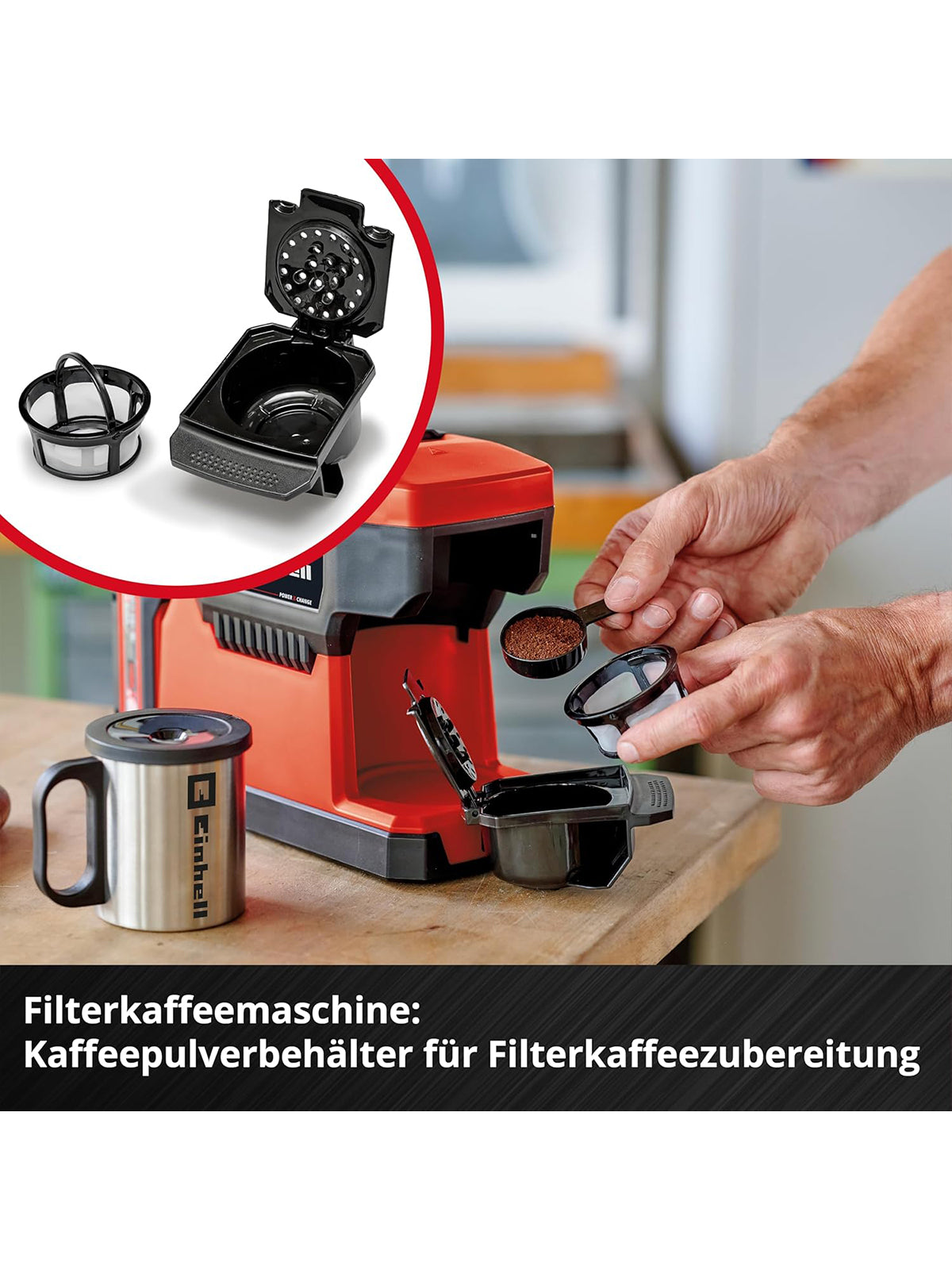 Einhell Akku-Kaffeemaschine TE-CF 18 Li-Solo Power X-Change 18V Behälter 240 ml
