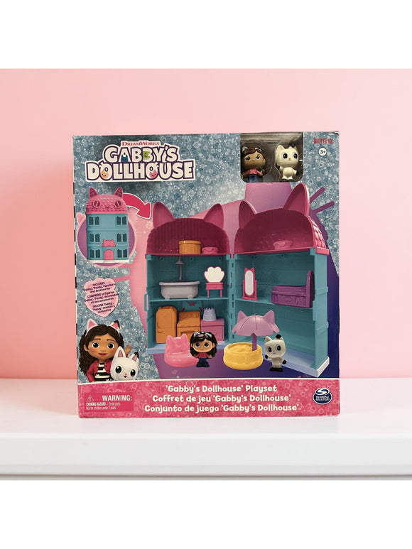 Gabby's Dollhouse Puppenhaus-Spielset mit 2 Minifiguren 16-teilig Spin Master