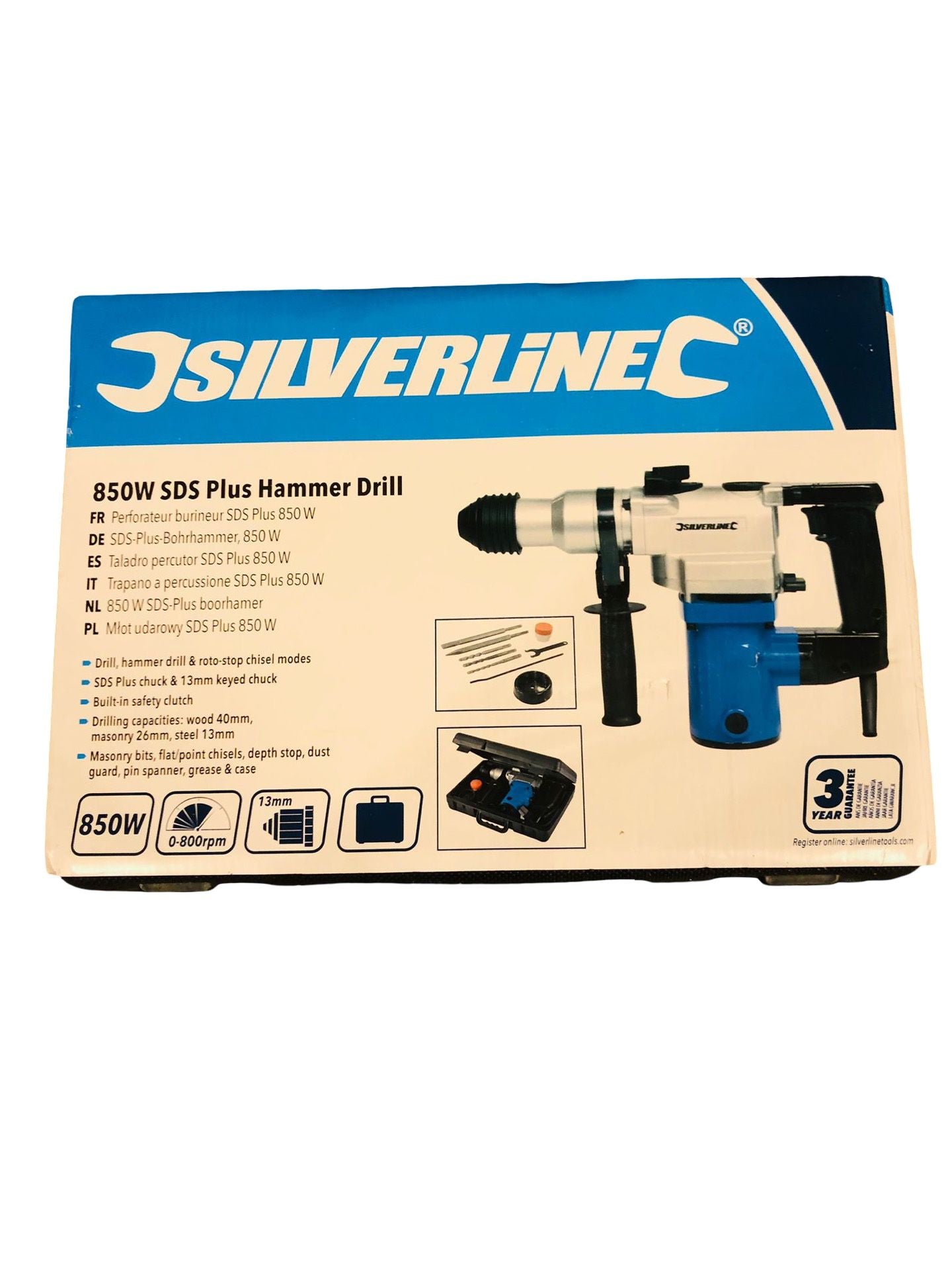 SDS-Plus-Bohrhammer Bohrmaschine Stemm Meißel Hammer Schlaghammer 850W + Zubehör