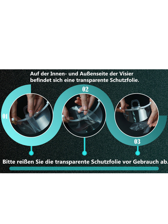 10 Stück Transparent Mundschutz Gesichtsschutz Nasenschutz Visier Schild