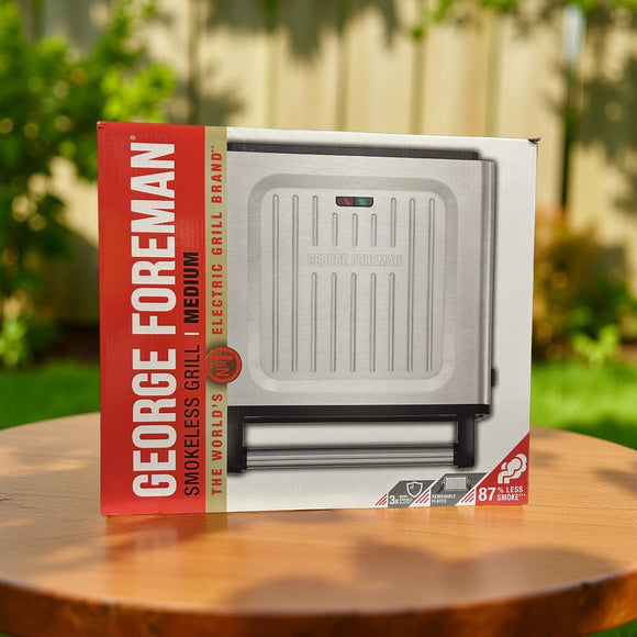 George Foreman Kontaktgrill & Panini- / Sandwichgrill Smokeless Tischgrill 200°C