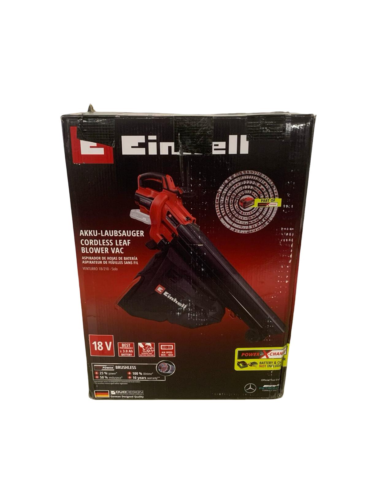 Einhell Akku-Laubsauger VENTURRO 18/210 Solo 18 V 500 m³/h mit Fangsack 45 L