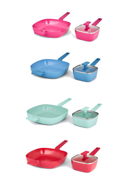 Viereck-Topf & Servierpfanne Kochtopf Bratpfanne Induktion Softtouch-Griffe