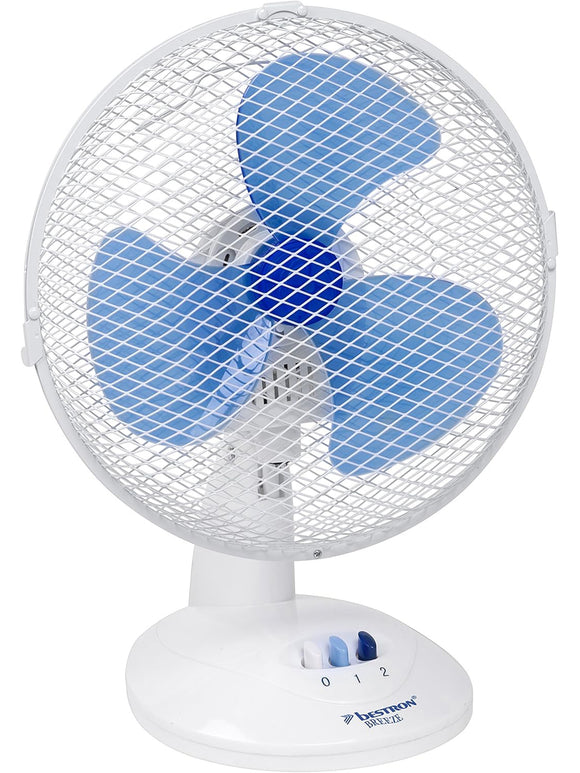 Bestron Mobiler Tischventilator Ø 27cm 2 Geschwindigkeitsstufen Oszillation 30 W