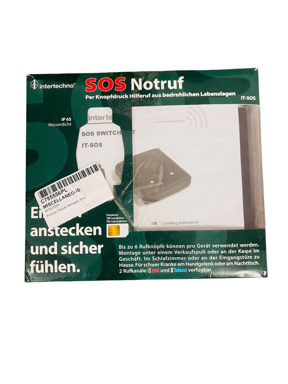 Intertechno IT-SOS Notrufzentrale inkl. rotem Taster bei Überfall oder Unfall