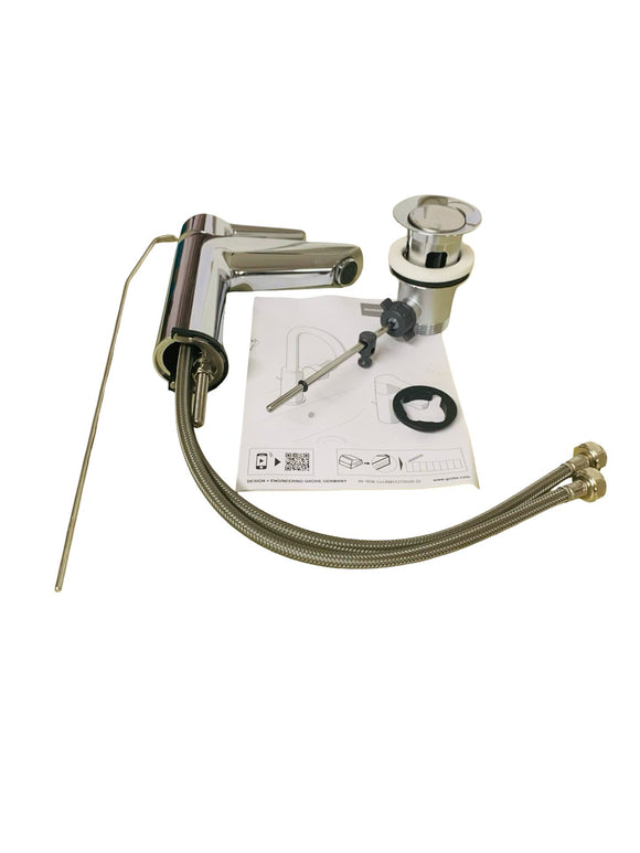 GROHE Start Waschtischarmatur Bad Wassersparend mit Zugstange Chrom 23455002