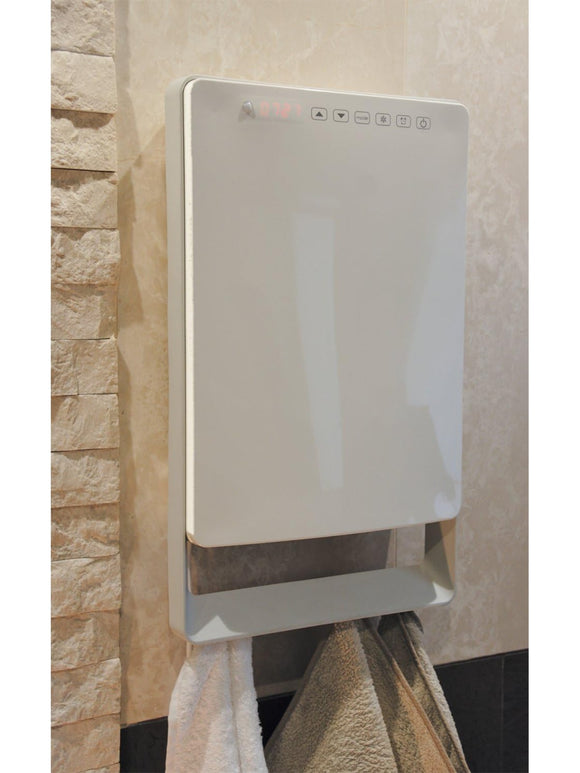 Radialight Digitaler Wand-Heizlüfter TOUCH mit Handtuchstange Perlgrau TBSLI003