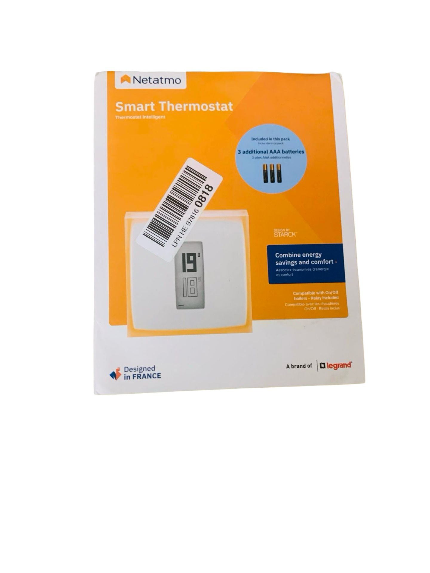 Netatmo Thermostat Intelligent Energieeffizient WiFi per App steuerbar NTH01-AMZ