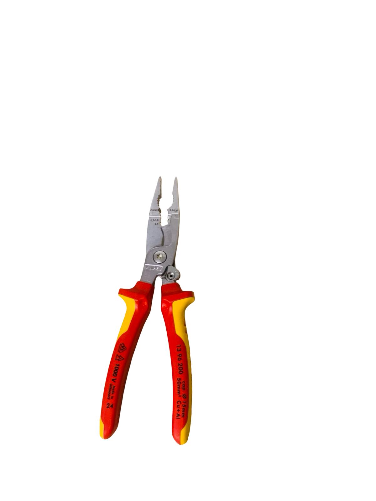 KNIPEX Elektro-Installationszange isoliert mit Mehrkomponenten-Hüllen 200 mm